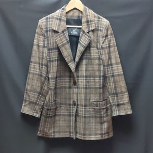 Suede plaid jacket